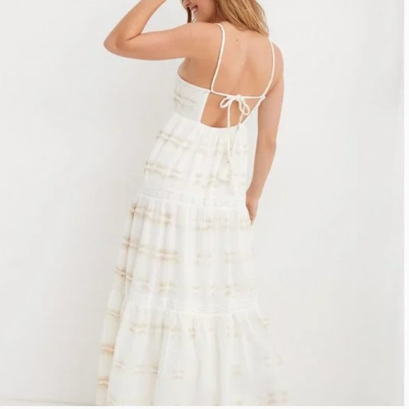 Aerie Beach Tie Dye Cotton Maxi Sundress Size L Boho Beachy Summer - Picture 3 of 12